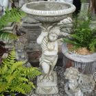 New Product - Stoneware Cornucopia Birdbath